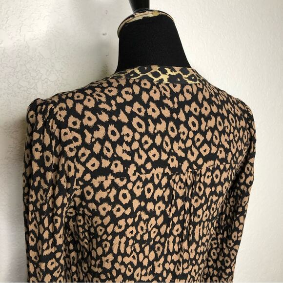 Anthropologie Maeve black brown tan mixed animal print dress size Small - Picture 8 of 14